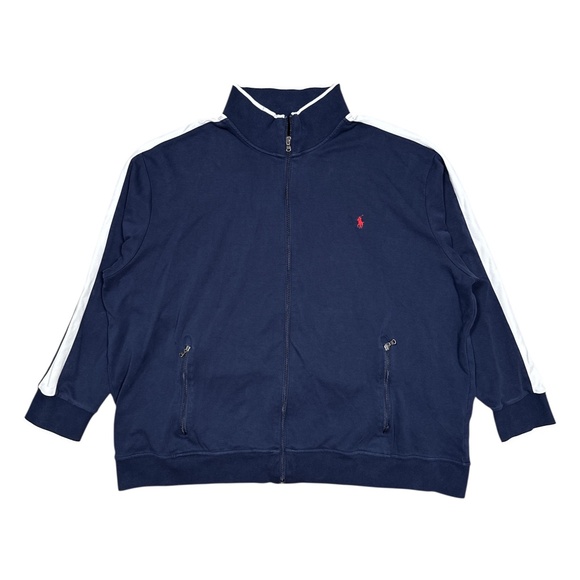 Polo Ralph Lauren Navy Blue White Striped Track Jacket Mens 4XB - Picture 1 of 8